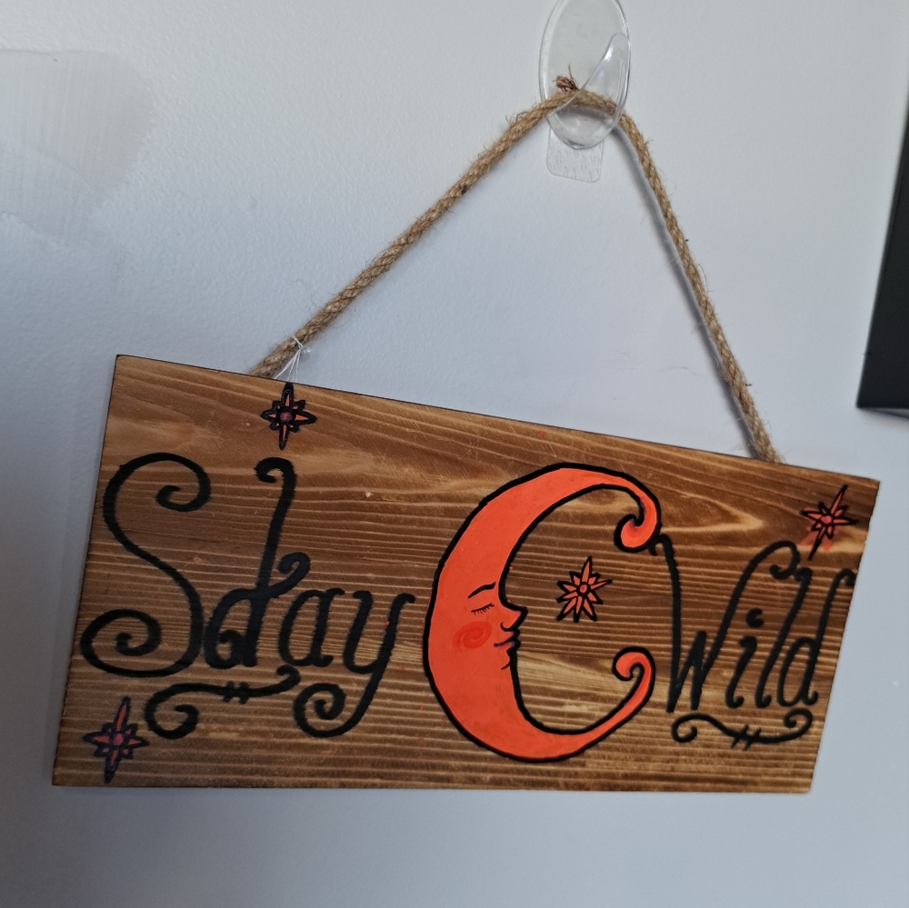 Moon Wood door hanger